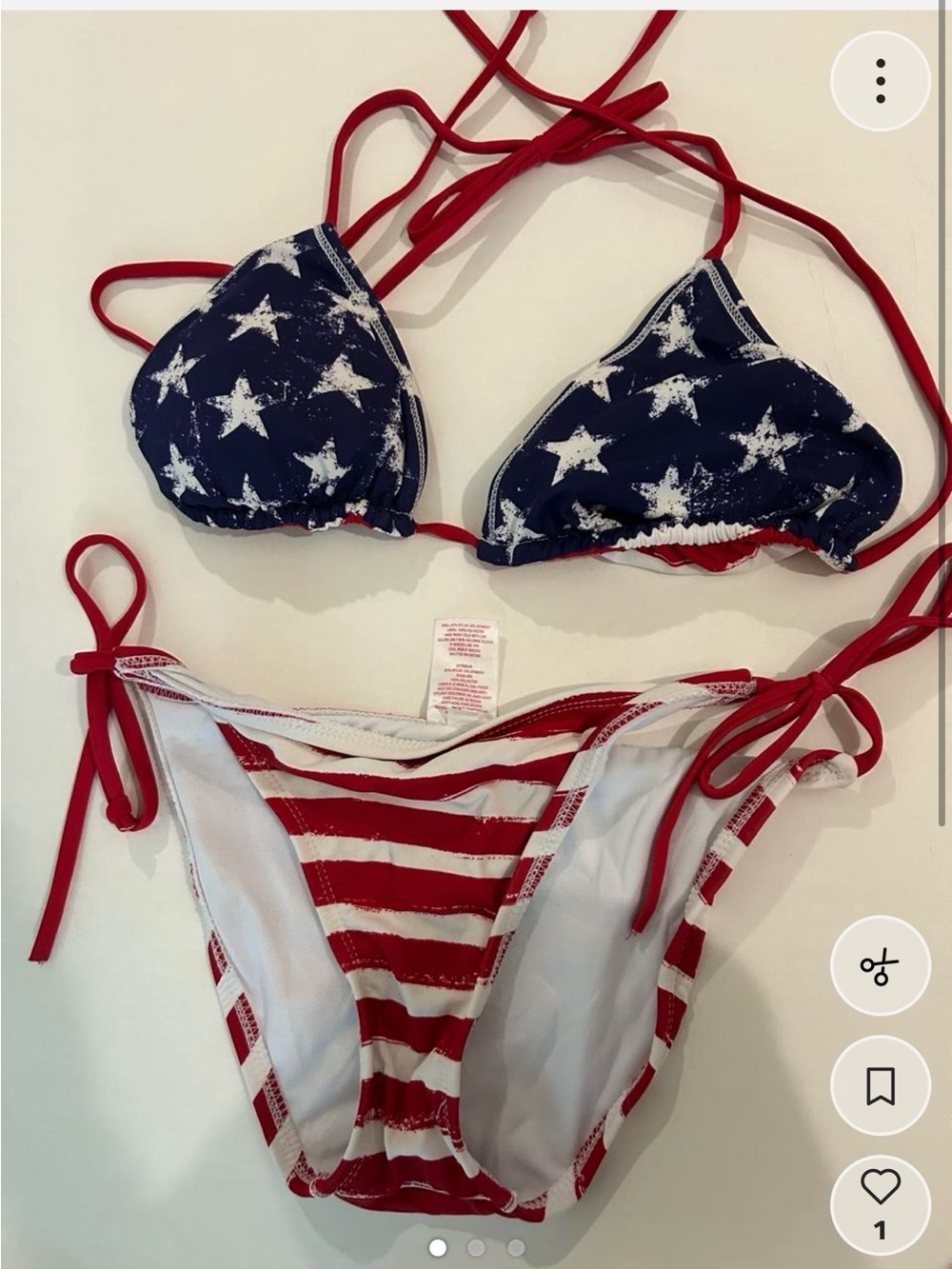 Xhilaration Red White and Blue Stars & Stripes Triangle Bikini